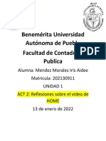 ACT2 - Reflexiones Sobre El Video de Home - Mendez Morales PDF