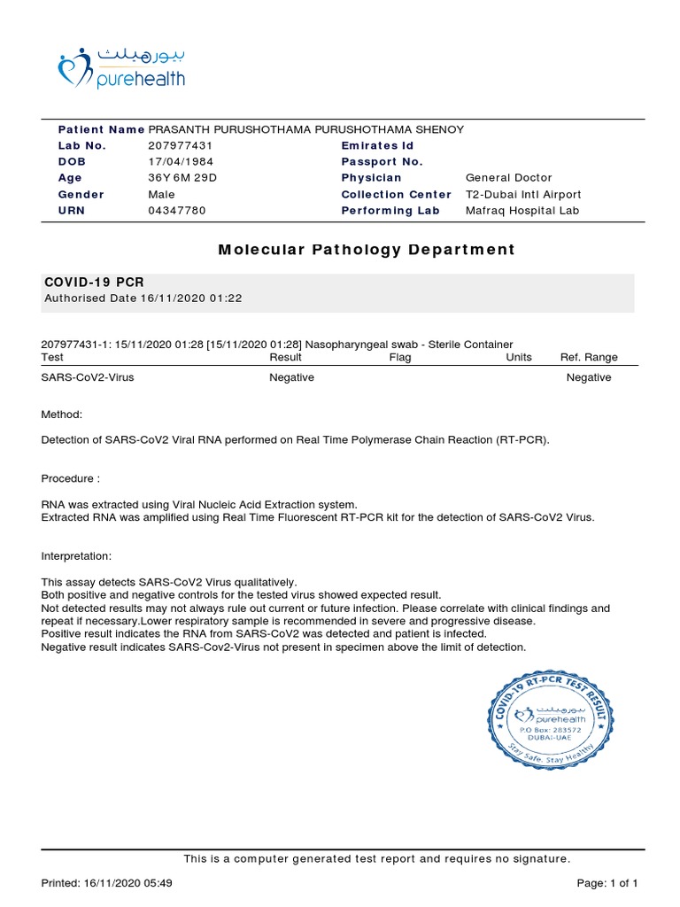 Covid Test result Dubai .pdf PDF