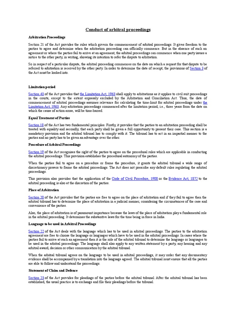 Arbitration Proceedings Definition