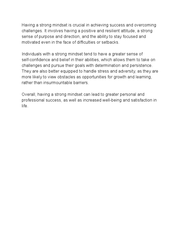 Strong Mindset PDF | PDF