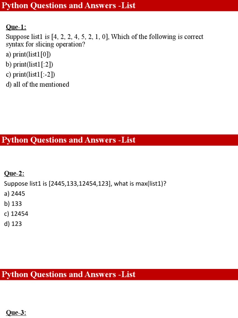 Mcq on list tuple pdf