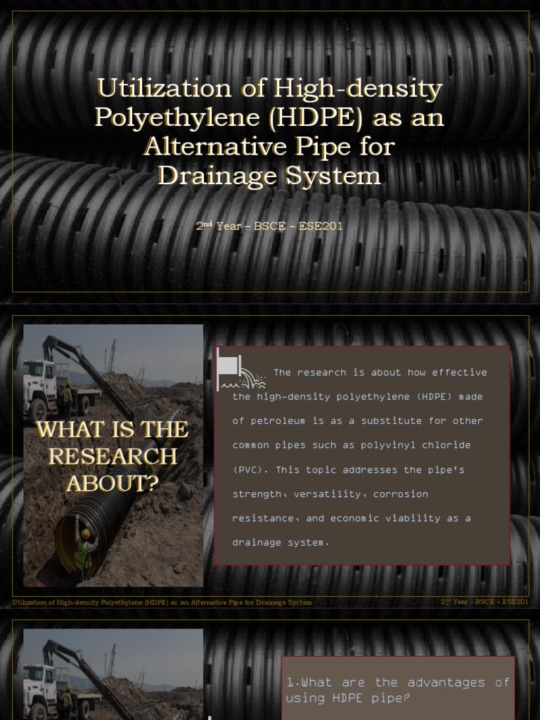 HDPE Pipe Benefits for Drainage PDF Polyethylene Pipe (Fluid