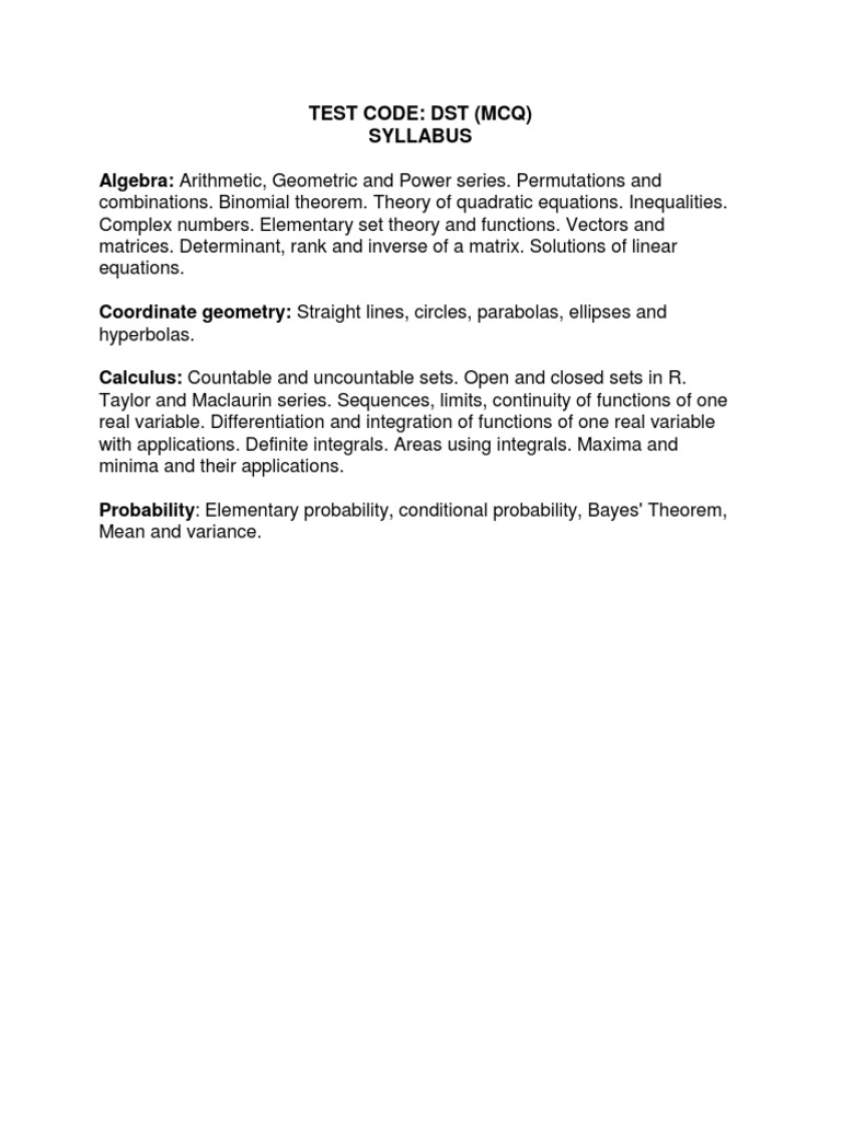 DST Exam Syllabus Overview | PDF | Teaching Methods & Materials ...