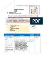 SESIÓN PERSONAL SOCIAL Asumimos Responsabilidades en El Aula