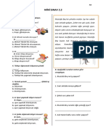 Mini Sınav 2 - ŞİMDİKİ ZAMAN & YÖNELME-KALMA-ÇIKMA PDF