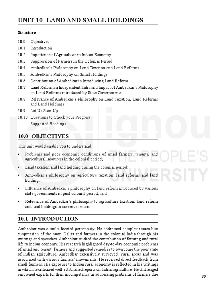 Land and Small Holdings PDF PDF