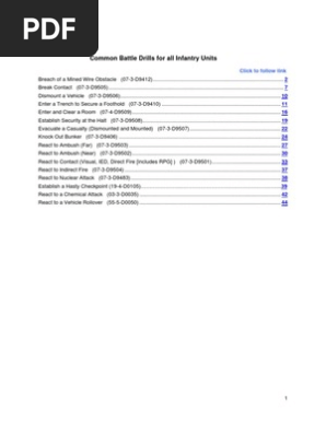Common Battle Drills For All Infantry Units Platoon Infantry