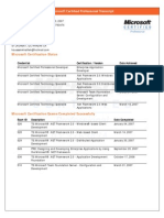 Microsoft Certification Status: Microsoft Certified Professional Transcript