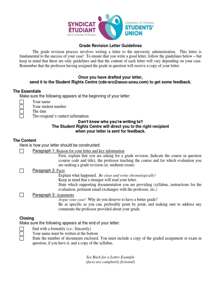 Grade Revision Letter Guidelines | PDF | Cognition | Cognitive Science
