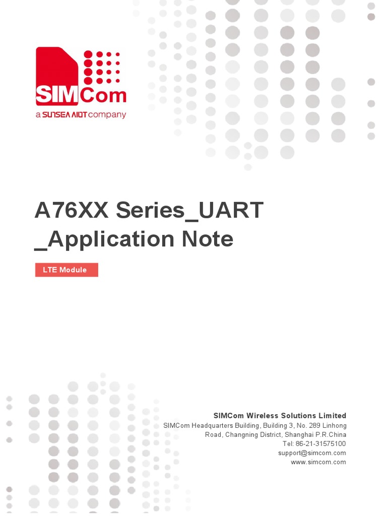 A76XX Series - UART - Application Note - V1.02 PDF | PDF ...
