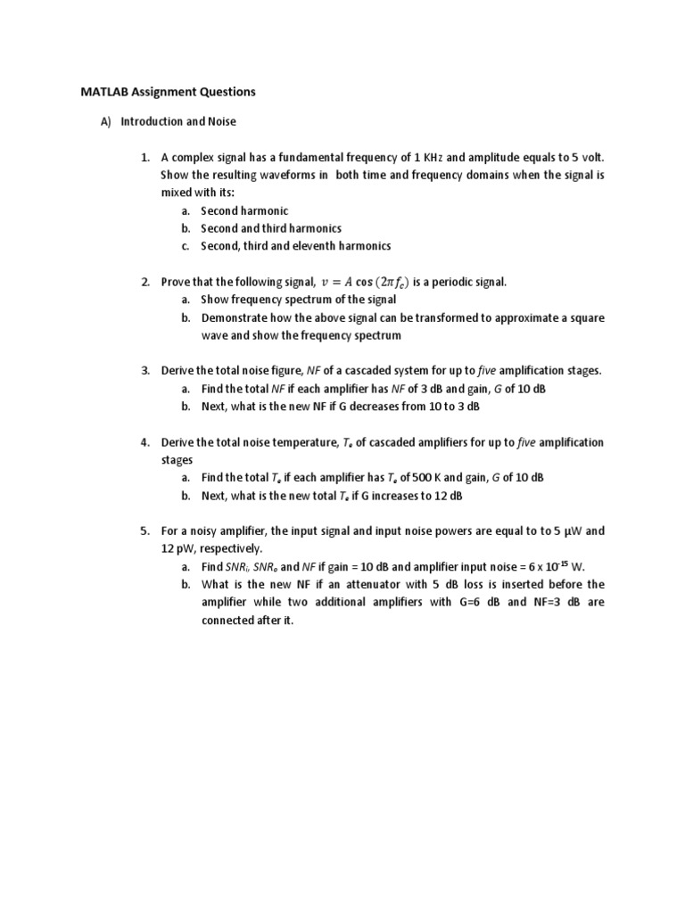 Sample Assignment I Questions PDF | PDF