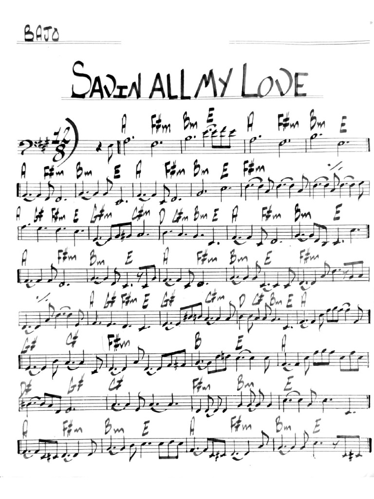 Saving all my love for you bass pdf