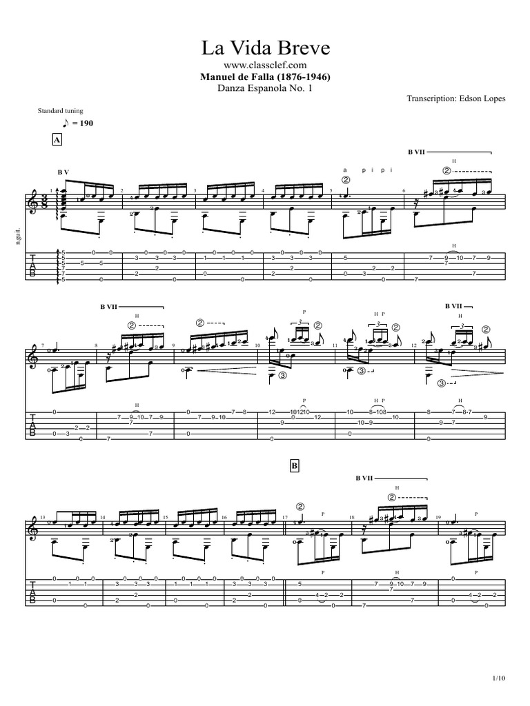 La Vida Breve A Musical Transcription And Analysis Of Manuel De Falla