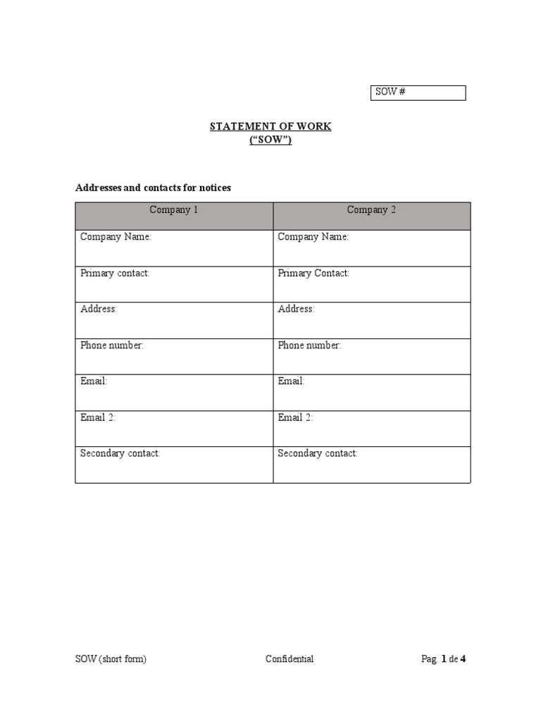SOW Template PDF Business SOW Template PDF Business
