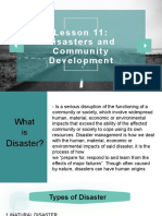 Lesson 11 DISASTERS AND COMMUNITY DEVELOPMENT Malasan Manabat