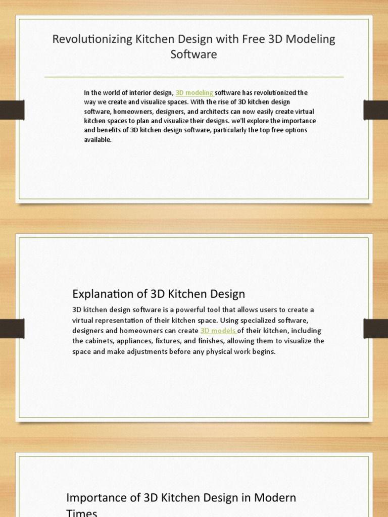 Revolutionizing Kitchen Design With Free 3D Modeling Software | PDF