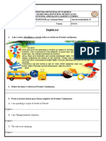 Prova de Inglês 8º Ano EMJAT