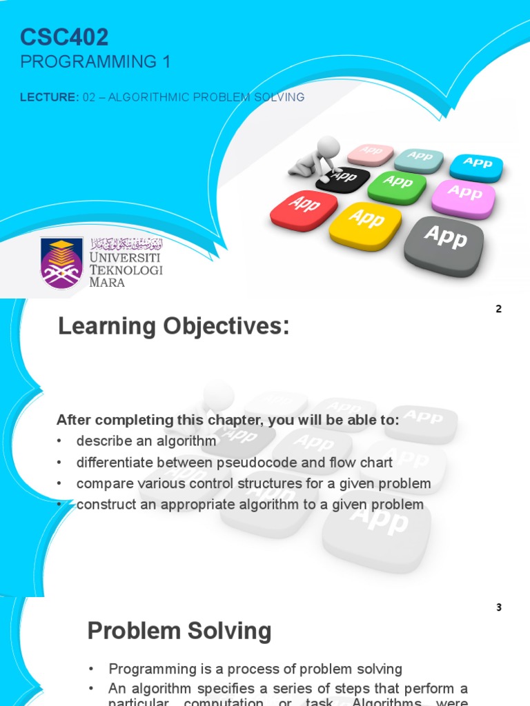 Topic 2- Algorithmic Problem Solving.pdf | PDF