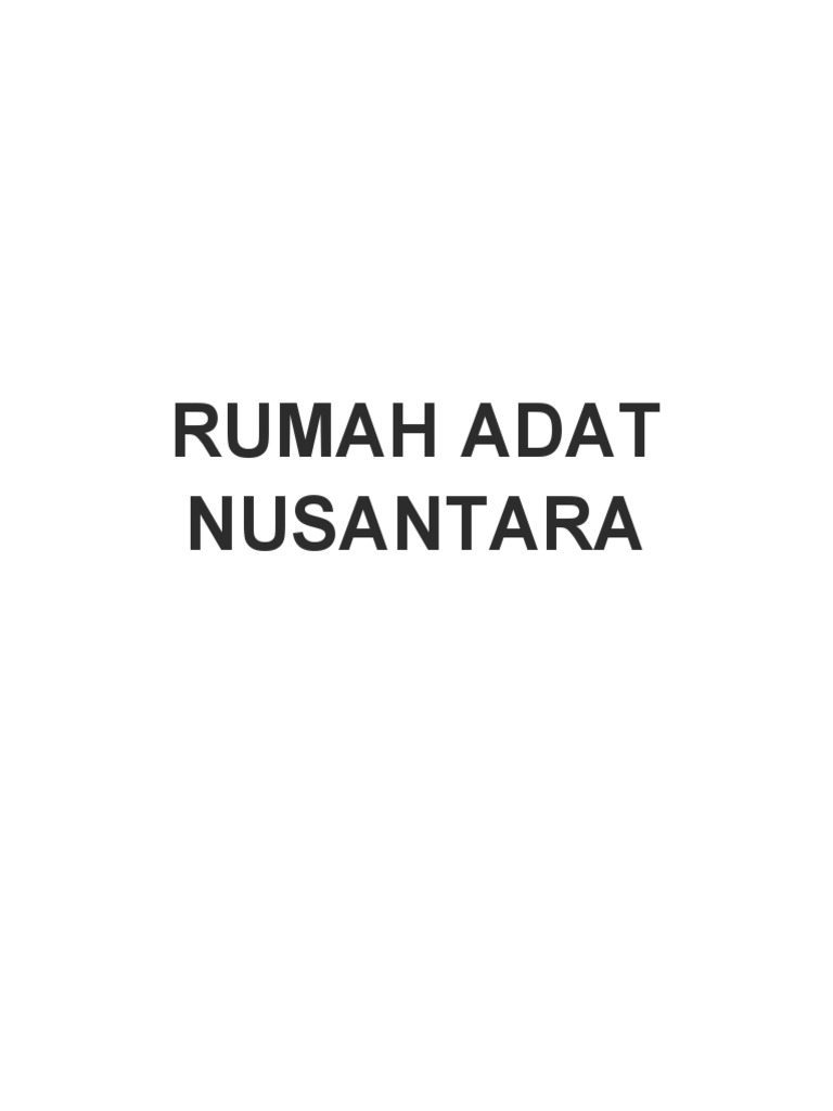 Rumah Adat Nusantara | PDF
