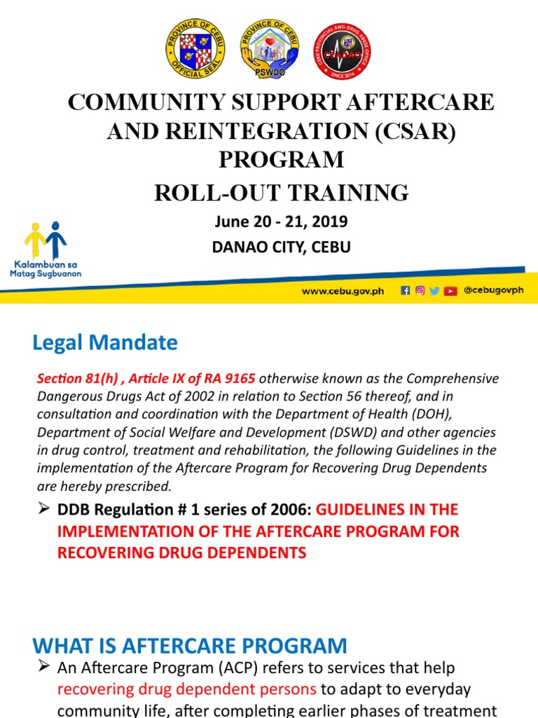 CSAR Aftercare Program Guidelines | PDF | Drug Rehabilitation ...