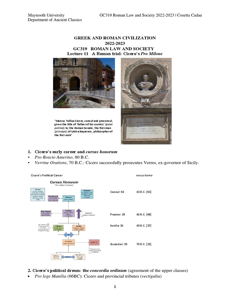 Cicero's Pro Milone: Roman Trial Analysis | PDF | Cicero | Roman Republic