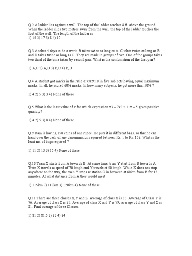 Quants Question Bank 1 | PDF