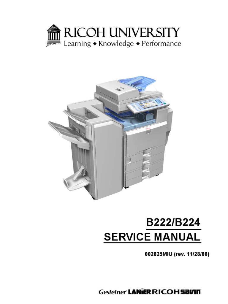 Ricoh [B222,B224] Aficio MP-C3500,MP-C4500 Parts & Service Manual | Image  Scanner | Photocopier