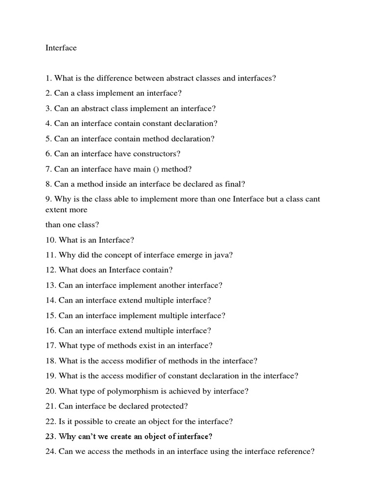 INTERFACE IW QUESTIONS.pdf | PDF