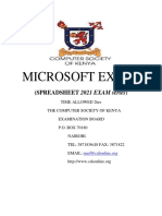 MS Excel January Exam 2022 PDF