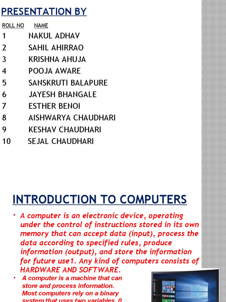 Introduction To Computer Presentation 2 | PDF