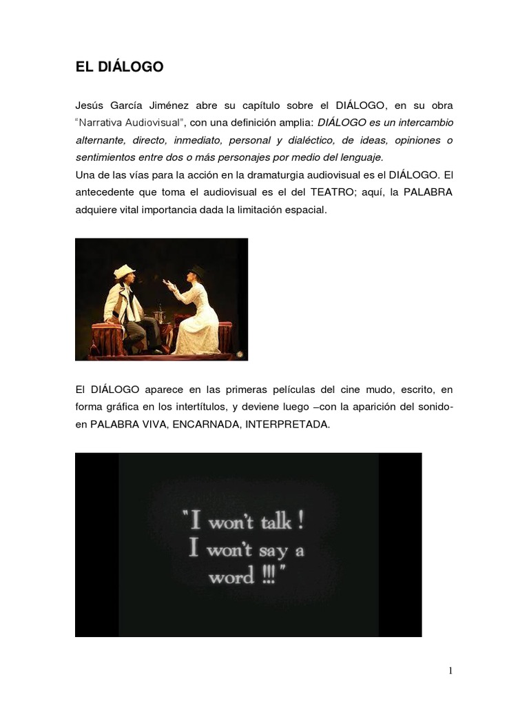 Diálogo en Teatro y Audiovisual | PDF | Teatro | Narrativa
