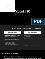 Modul #10 Evaluasi & Umpan Balik