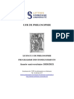 Programme de La Licence 3 Philosophie 20-21 PDF