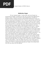 Reflection Paper For Research