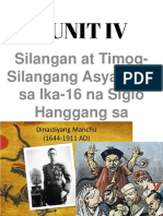 Pagbagsak NG Dinastiyang Manchu at Pagsibol NG Nasyonalismong Tsino PDF