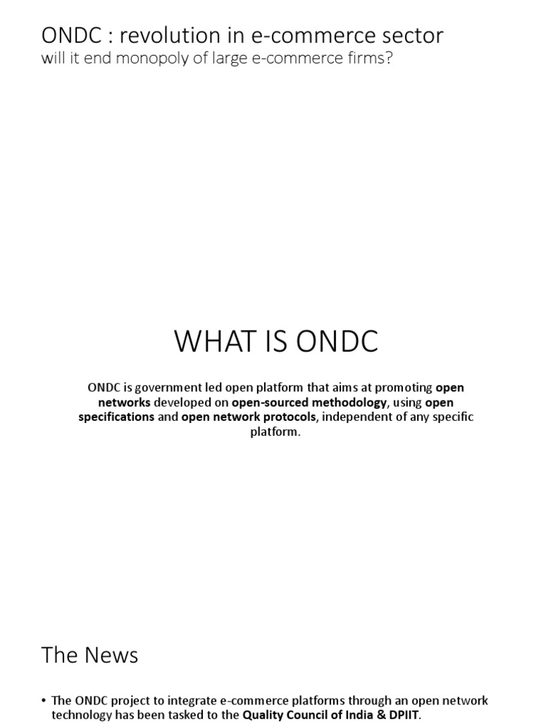 What is ondc pdf pdf