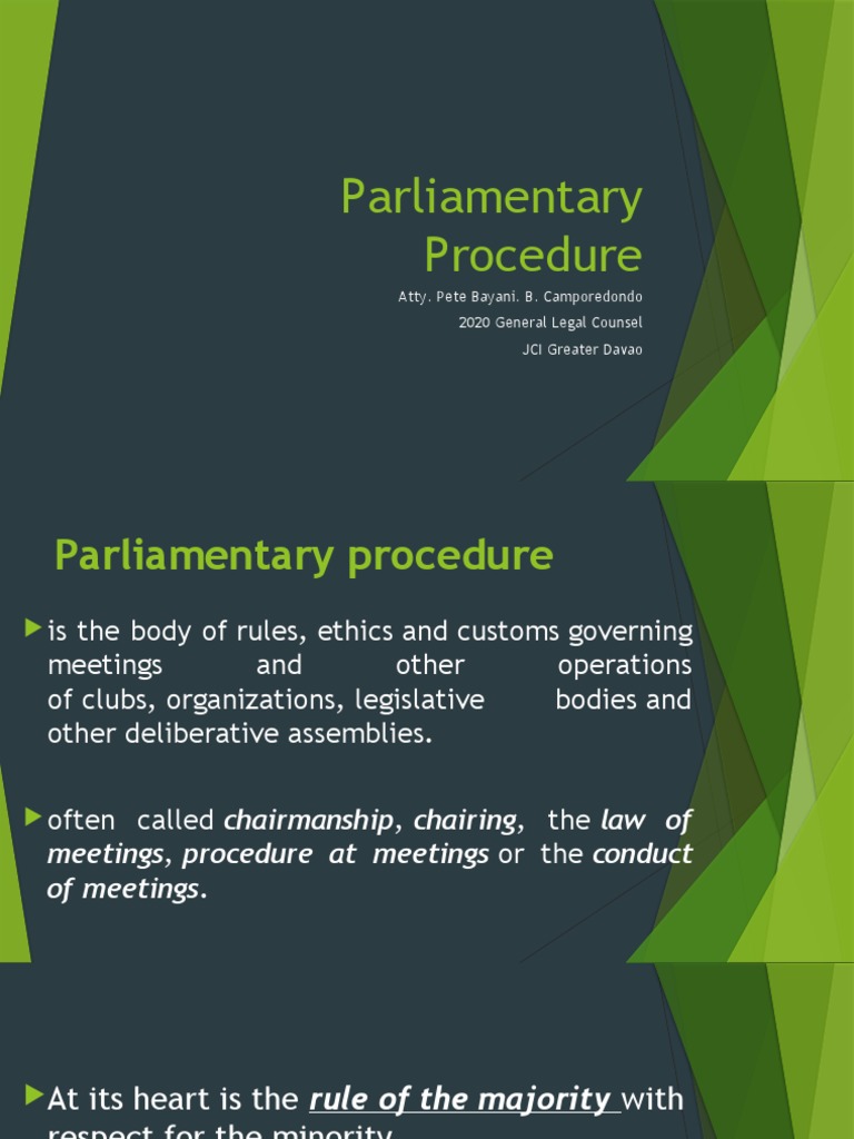 Parliamentary Procedure Pdf