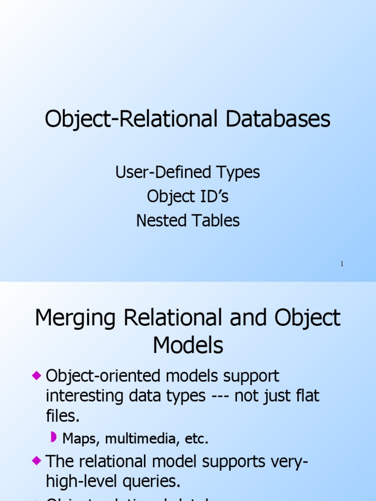 P_14_Object_relational Databases.ppt | PDF | Relational Model | Databases