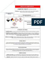 Tarjeta de Emergencia Hidroxido de Sodio