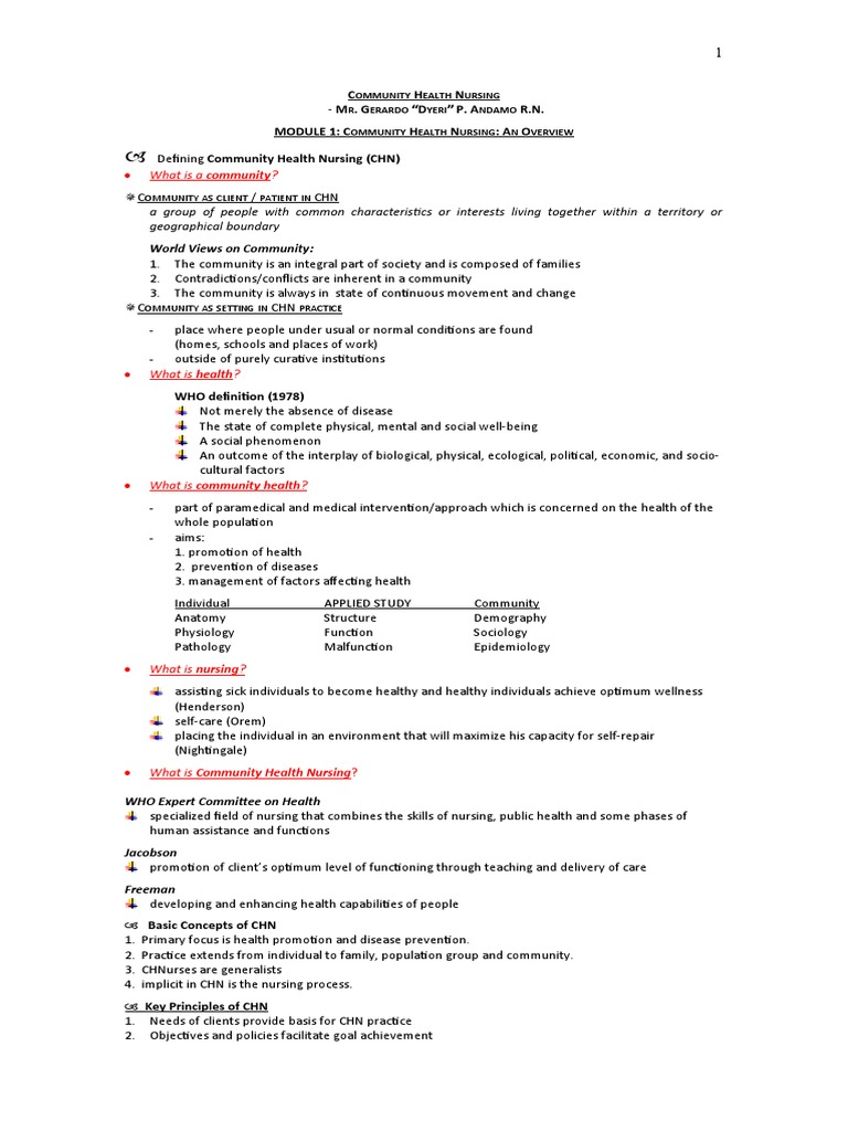 Community Health Nursing Overview | PDF | Nursing | Preventive Healthcare