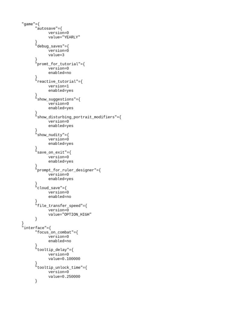 Game Configuration Settings Overview | PDF