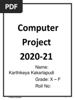 Grade 10 Computer Appications Project PDF