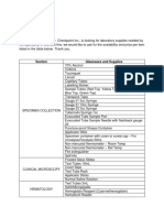 Laboratory Supplies List PDF