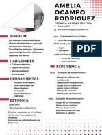Currículum Vitae Administrativa Profesional Rojo