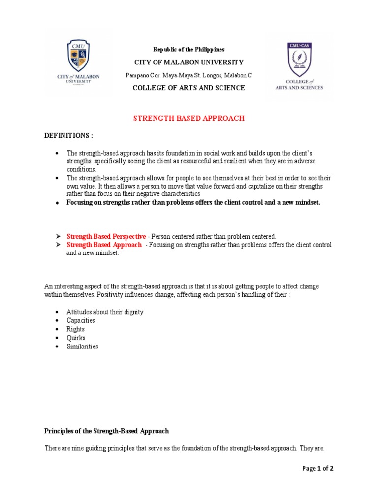 Strength Based Approach Pdf