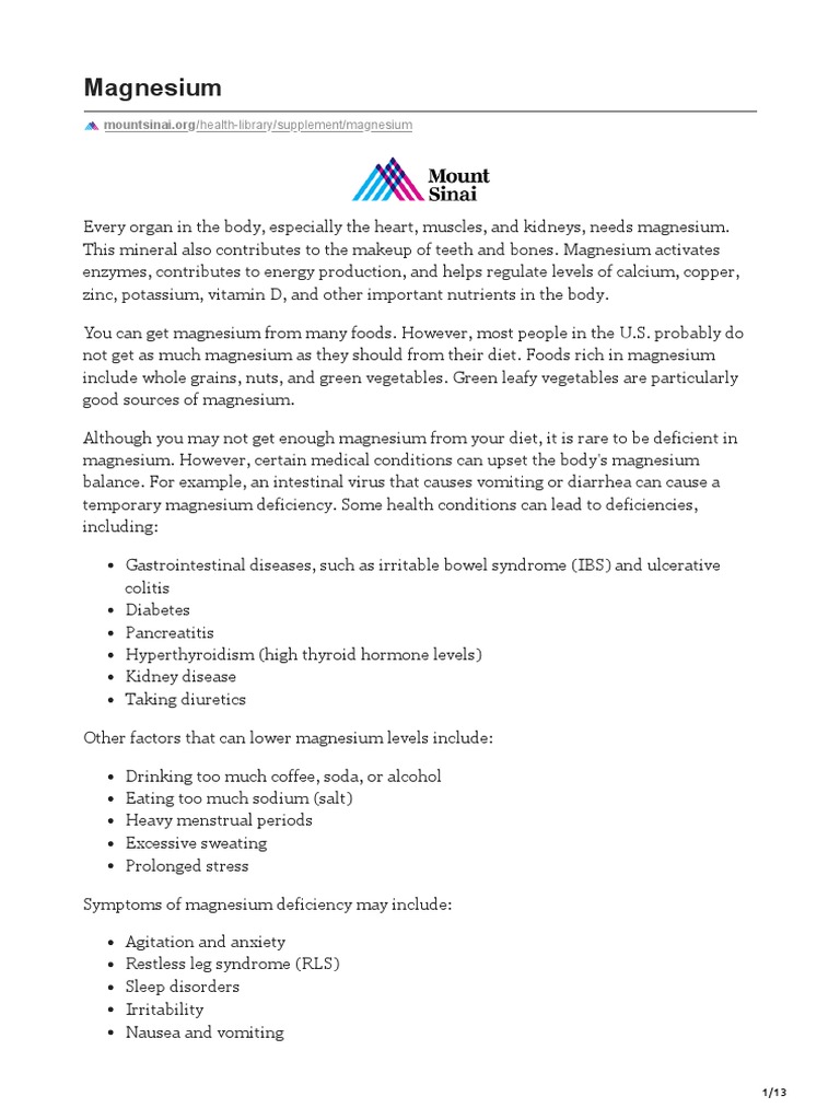 Magnesium PDF PDF