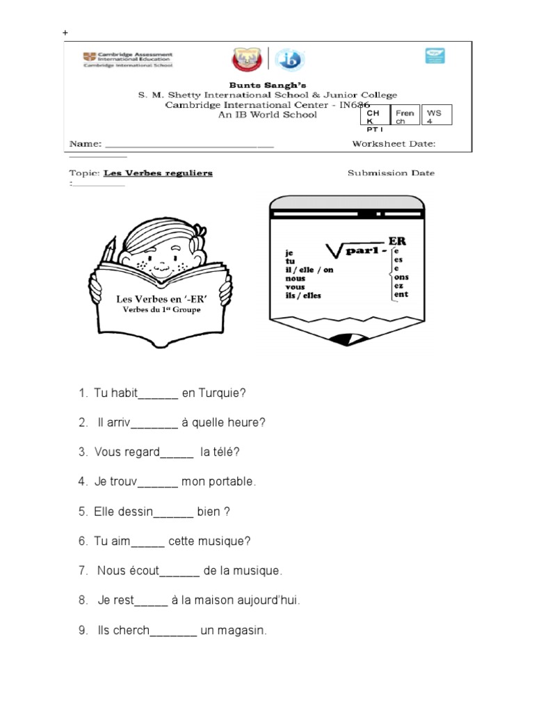 Verbes réguliers en -er au présent | PDF | Arts du langage et ...