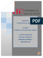 Cuadro comparativo de derechos laborales en la Constitución Mexicana