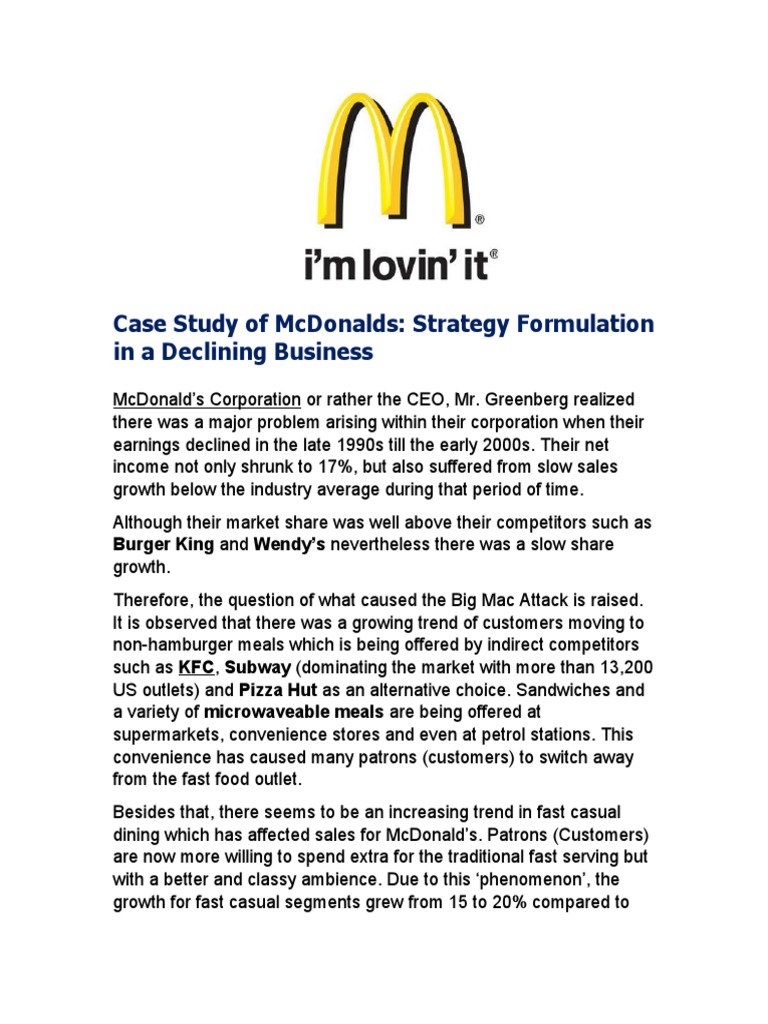 mcdonalds case study pdf