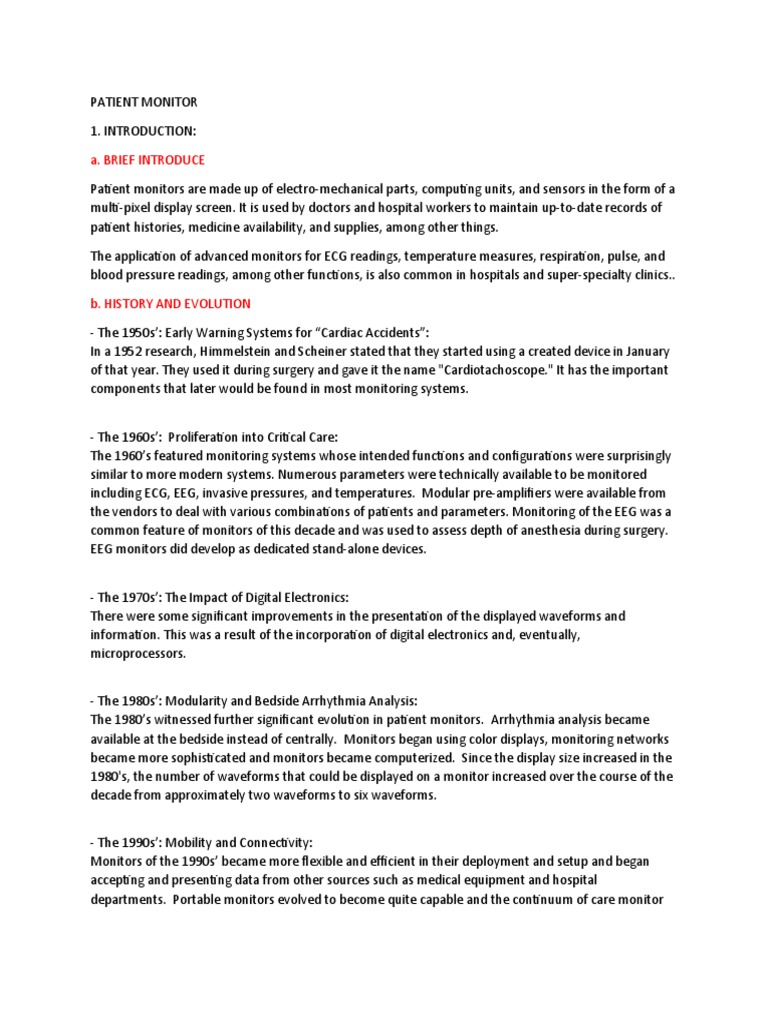 Patient Monitoring System Overview | PDF | Technology & Engineering